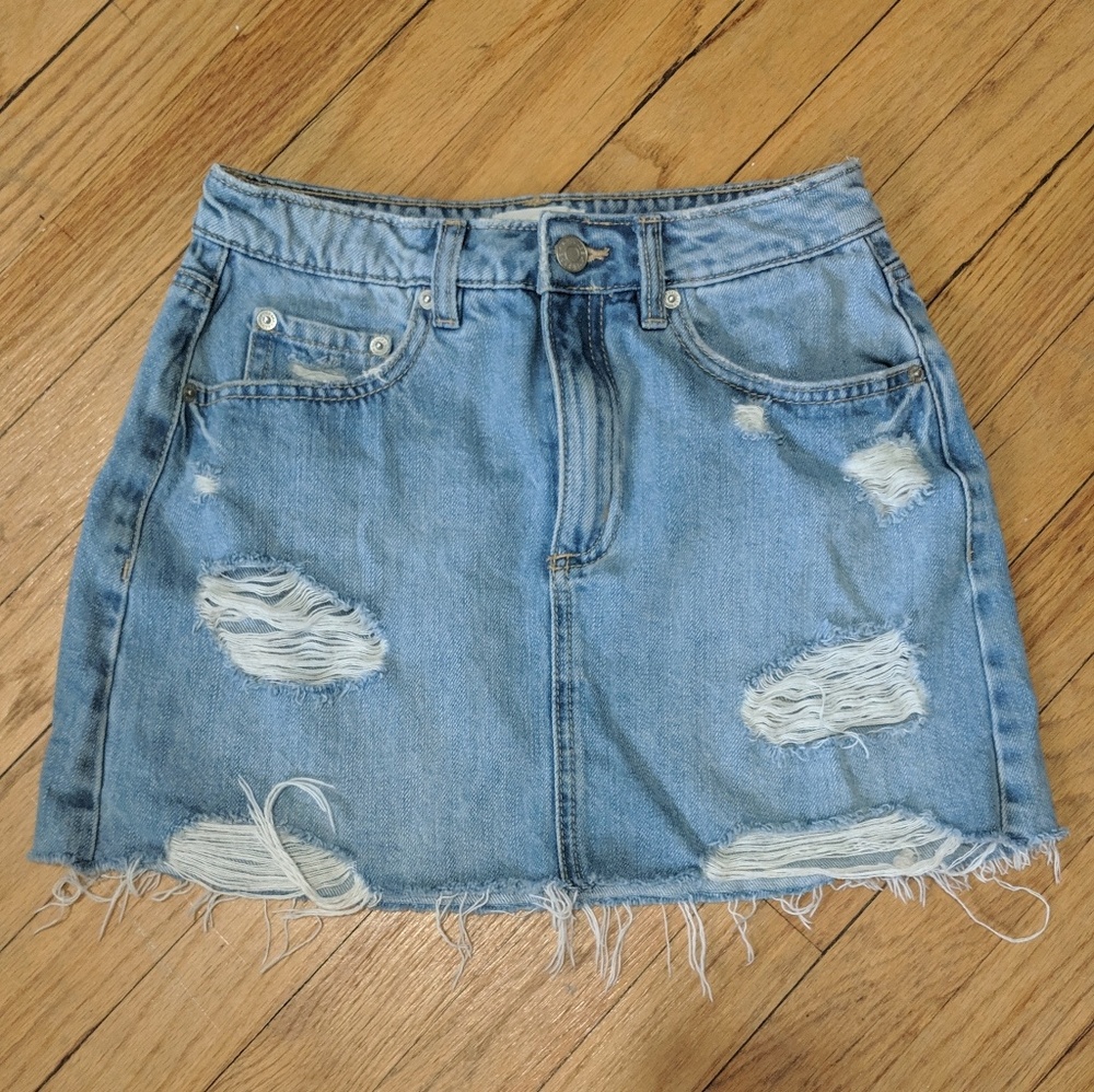 GARAGE denim mini skirt